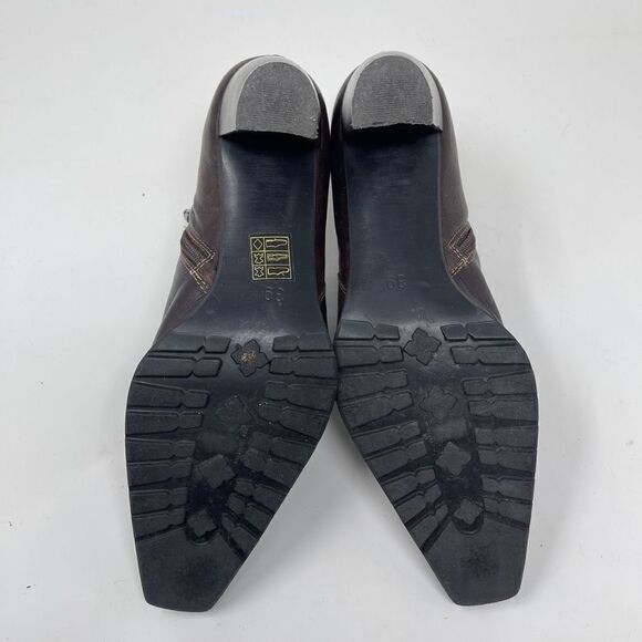 Arnold Churgin Womens Heeled Boots Pointed Toe Size Zip Leather Brown EU 39 - Picture 9 of 9